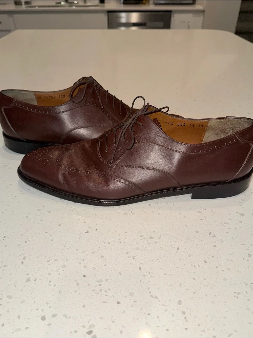Salvatore Ferragamo Men's Dark Brown Wingtip Oxfords